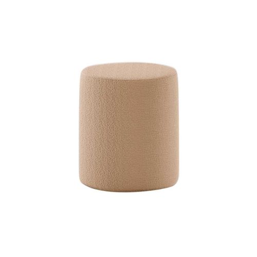 Pouf Rond 41cm Tissu Bouclé Brun - Connie