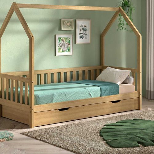 Tiroir Pour Lit 90x200cm En Chêne Clair - Leiky