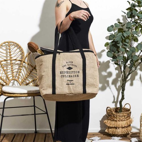 Sac Isotherme Grand Format Marron De 33l Avec Message -