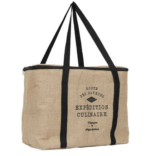 Sac Isotherme Grand Format Marron De 33l Avec Message -