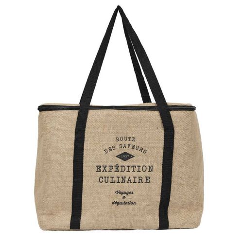 Sac Isotherme Grand Format Marron De 33l Avec Message -