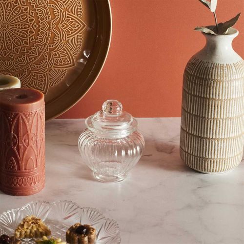 Bonbonnière En Verre Arrondi Transparent D.10cm -