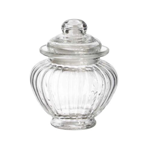 Bonbonnière En Verre Arrondi Transparent D.10cm -