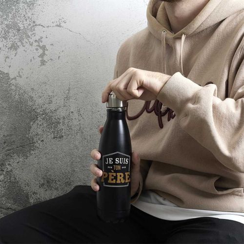 Bouteille De Transport Isotherme 50cl Noir "je Suis Ton Père" -