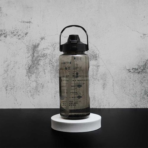 Bouteille De Transport 2l Noir Fumé En Plastique Avec Messages De Motivation -