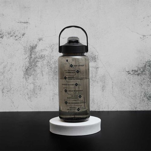 Bouteille De Transport 2l Noir Fumé En Plastique Avec Messages De Motivation -