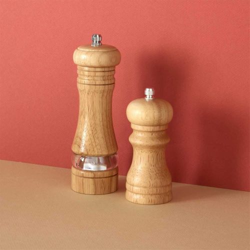 Moulin à Sel Et Poivre En Bois 25 Ml Avec Broyeur En Céramique Réglable -