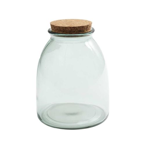 Bocal De 1l En Verre Avec Couvercle En Liège (h11,5cm) -