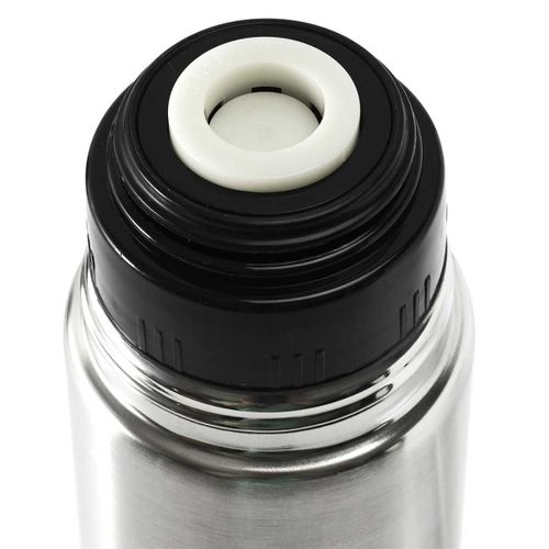 Bouteille De Transport Isotherme 50cl En Inox Gris Avec Avec Bouton Poussoir -