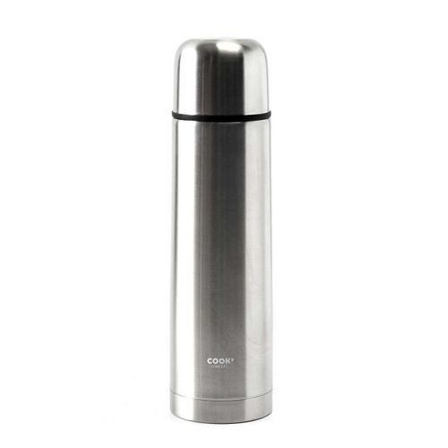 Bouteille De Transport Isotherme 50cl En Inox Gris Avec Avec Bouton Poussoir -