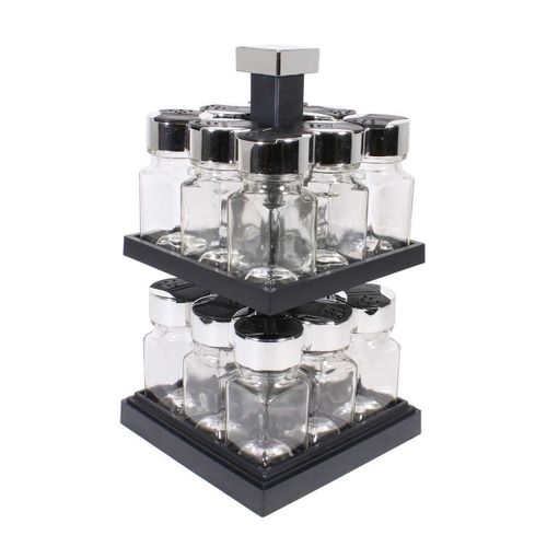 Carrousel Tournant à Épices Avec 16 Pots En Verre -