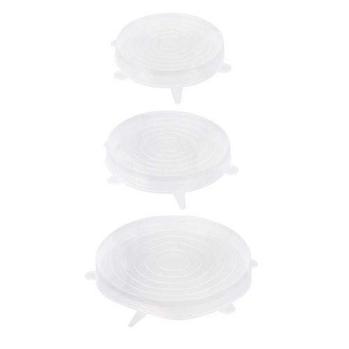 Lot De 3 Couvercles Flexibles Et Réutilisables En Silicone -