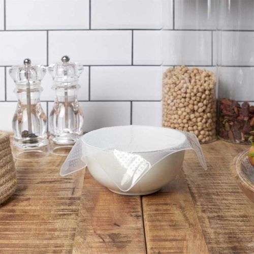 Pack De 3 Couvercles En Silicone Extensibles Carrés 3 Tailles 9,5 Cm - 14 Cm - 19 Cm -