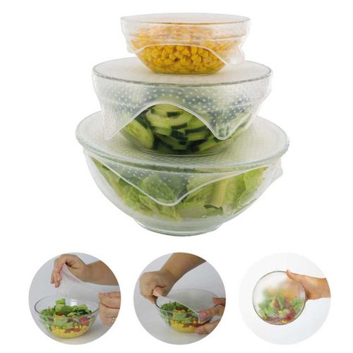 Pack De 3 Couvercles En Silicone Extensibles Carrés 3 Tailles 9,5 Cm - 14 Cm - 19 Cm -