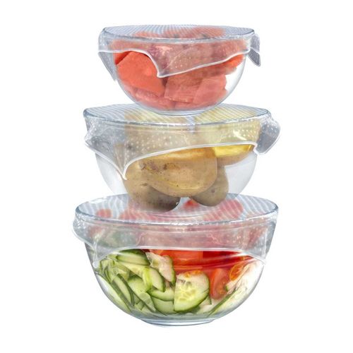 Pack De 3 Couvercles En Silicone Extensibles Carrés 3 Tailles 22 Cm - 26 Cm - 30 Cm -