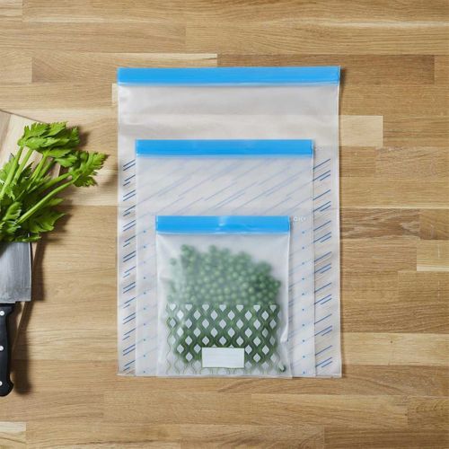 Lot De 3 Sachets Transparents Réutilisables De Congélation Fermeture à Zip -