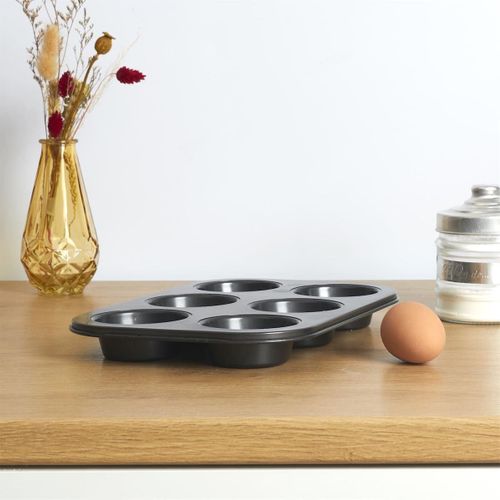 Moule à Pâtisserie Pour 6 Muffins En Métal Gris -