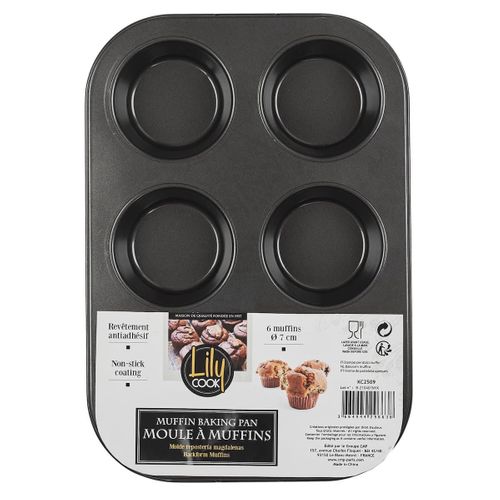 Moule à Pâtisserie Pour 6 Muffins En Métal Gris -