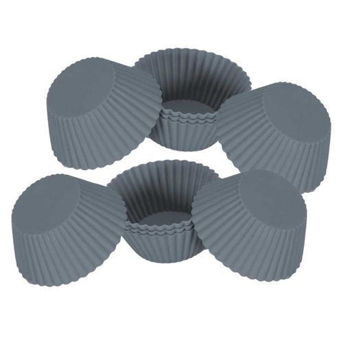 Lot De 10 Caissettes En Silicone Gris Diamètre 7 Cm -