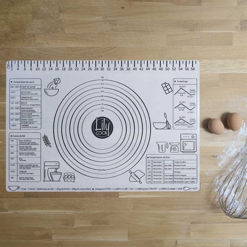 Tapis à Pâtisserie Anti-adhésif Avec Graduation 60x40 Cm -