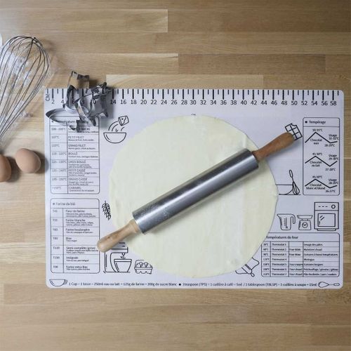 Tapis à Pâtisserie Anti-adhésif Avec Graduation 60x40 Cm -