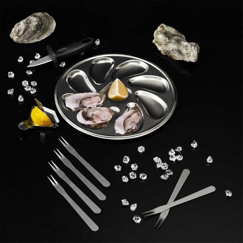 Coffret à Huîtres 9 Pièces En Acier Inoxydable -