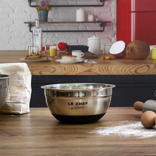 Bol Mélangeur En Acier Inoxydable Avec Base Antidérapante Diamètre 20 Cm -