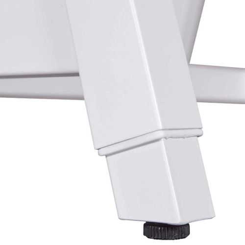 Bureau Enfant Réglable En Hauteur En Mdf Plateau Bleu Et Piètement Métal Laqué Blanc - Elion