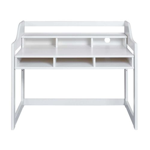 Bureau Enfant Réglable En Hauteur En Pin Massif Laqué Blanc - Gael