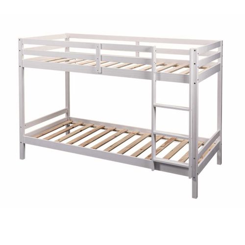 Lit Superposé Laqué Blanc 2 Couchages 90x200cm - Alicia