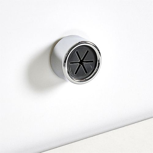 Accroche Torchon Adhésif Diamètre 4 Cm En Plastique Argenté -