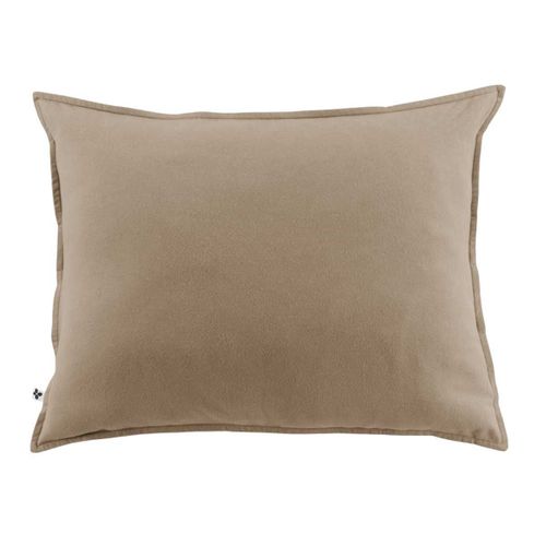 Taie D'oreiller 50x70cm En Flanelle De Coton Unie Coloris Ficelle - Hedda