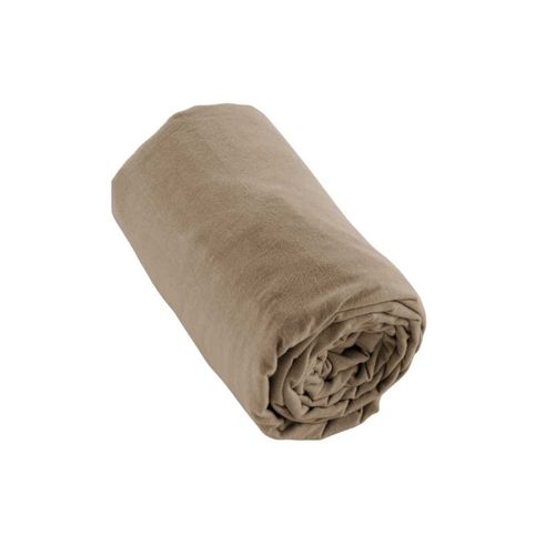Drap Housse 180x200cm En Flanelle De Coton Coloris Ficelle - Hedda