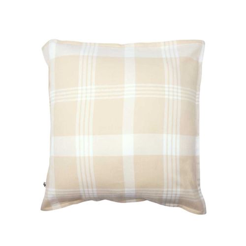 Taie D'oreiller 63x63cm En Flanelle De Coton à Carreaux Marron Et Bleu - Hildas