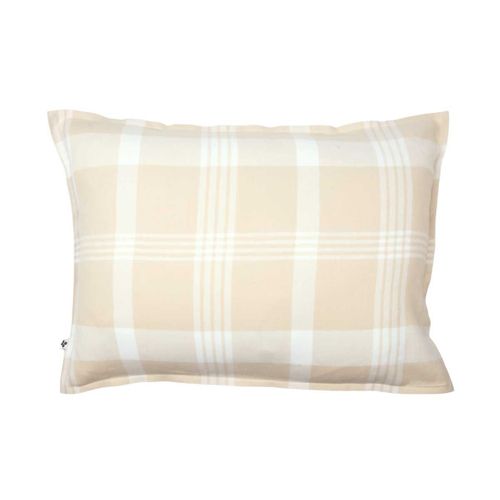 Taie D'oreiller 50x70cm En Flanelle De Coton à Carreaux Marron Et Bleu - Hildas