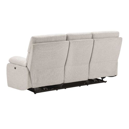 Canapé Relax Électrique 3 Places Tissu Polyester Gris Clair - Miguel