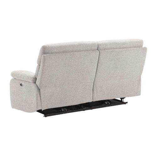 Canapé Relax Électrique 2,5 Places Tissu Polyester Gris Clair - Miguel