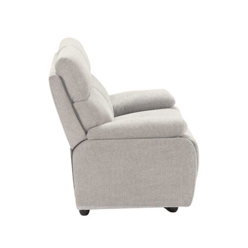 Canapé Fixe 2 Places Tissu Polyester Gris Clair - Miguel