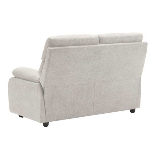 Canapé Fixe 2 Places Tissu Polyester Gris Clair - Miguel