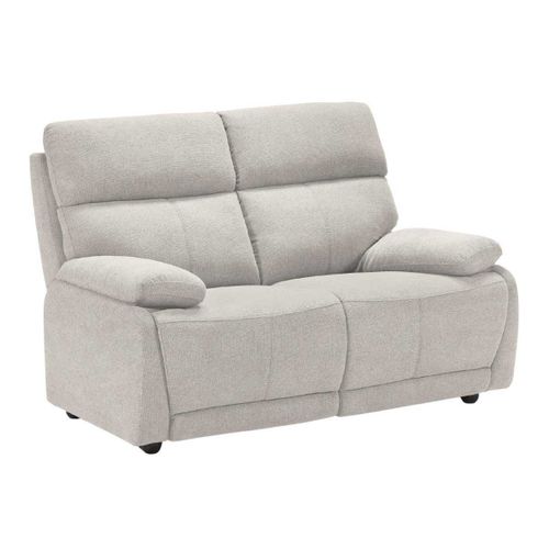 Canapé Fixe 2 Places Tissu Polyester Gris Clair - Miguel