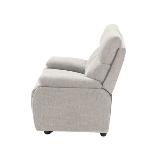 Canapé Fixe 2 Places Tissu Polyester Gris Clair - Miguel