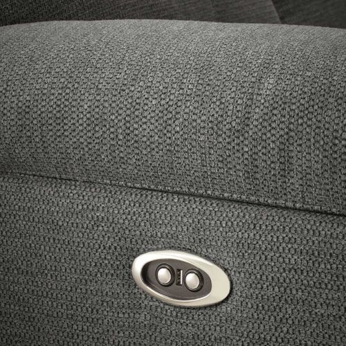 Canapé Relax Électrique 3 Places Tissu Polyester Gris Foncé - Miguel