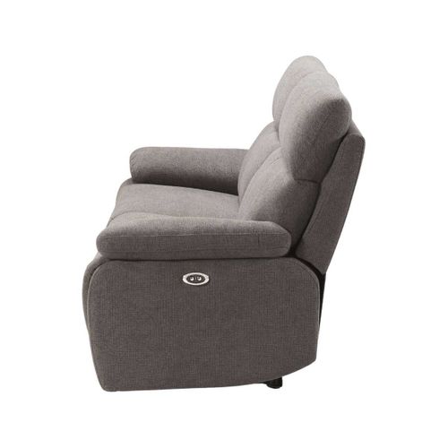 Canapé Relax Électrique 2,5 Places Tissu Polyester Gris Foncé - Miguel