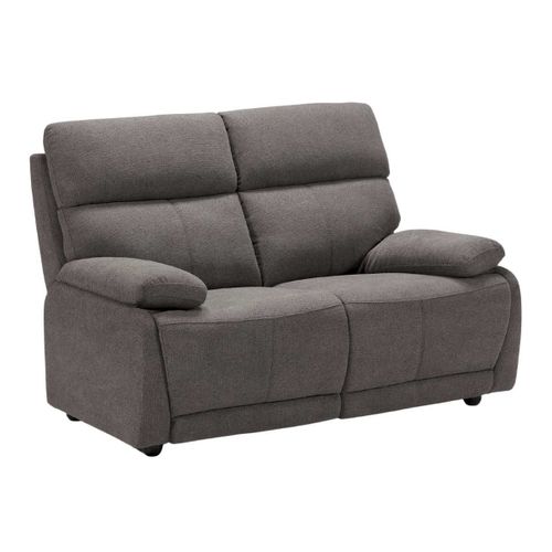 Canapé Fixe 2 Places Tissu Polyester Gris Foncé - Miguel