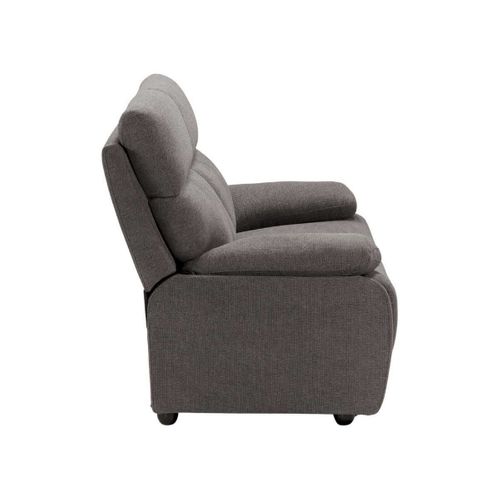 Canapé Fixe 2 Places Tissu Polyester Gris Foncé - Miguel