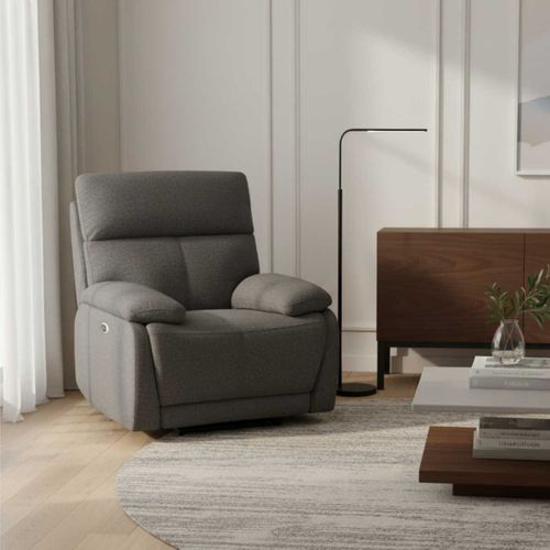Fauteuil Relax Électrique Tissu Polyester Gris Foncé - Miguel