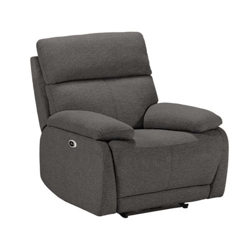 Fauteuil Relax Électrique Tissu Polyester Gris Foncé - Miguel