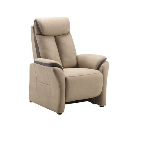 Fauteuil Fixe New Nobuck Beige Et Gris Foncé - Coimbra