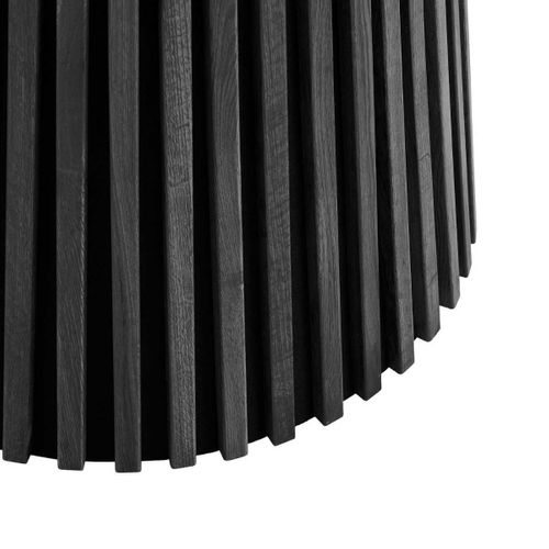 Table Repas Ronde Ø120cm Pied Central Relief Mdf Placage Chêne Noir - Dublin