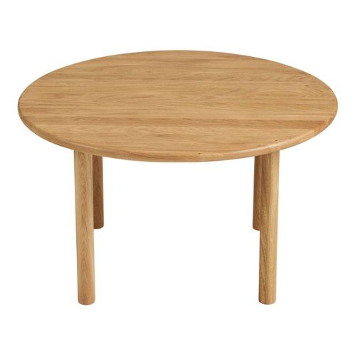 Table Basse Ronde D.70cm Plateau Et Pieds En Chêne Naturel - Josette